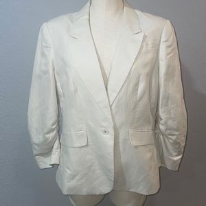 The Limited Women’s Linen Blend Tailored Blazer size XL Ruched Sleeve